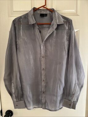 ASOS Sheer Silver-Gray Dress Shirt